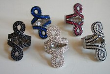 Women's Multicolor Rhinestone Stretch Band Fashion Dressy Casual Party Ring