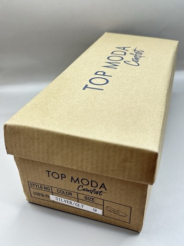 TOP MODA Costa Silver GiltterFlat Dress Shoes Women Size 9 BRAND NEW IN BOX! - Picture 8 of 8