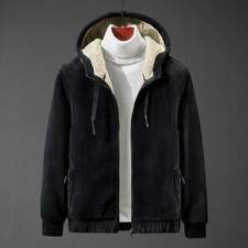 Giacca In Pile Felpa Con Cappuccio Spessa Impermeabile Con Zip Calda Inverno 8XL