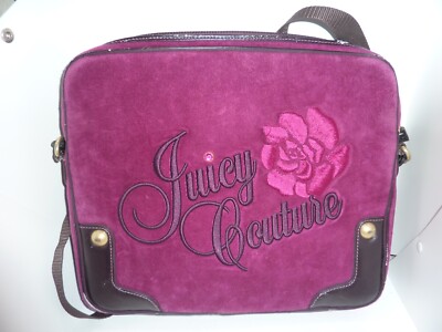 バッグ JUICY COUTURE bag shoulder Y2K leather Juicy Couture Y2K Velour “Juicy Pretty Thing” Shoulder Bag, Pink