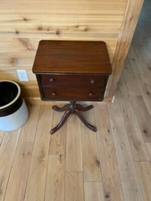 Mahogany Sewing Table with roll out top drawer 25 1/2 Height X 12 Wide