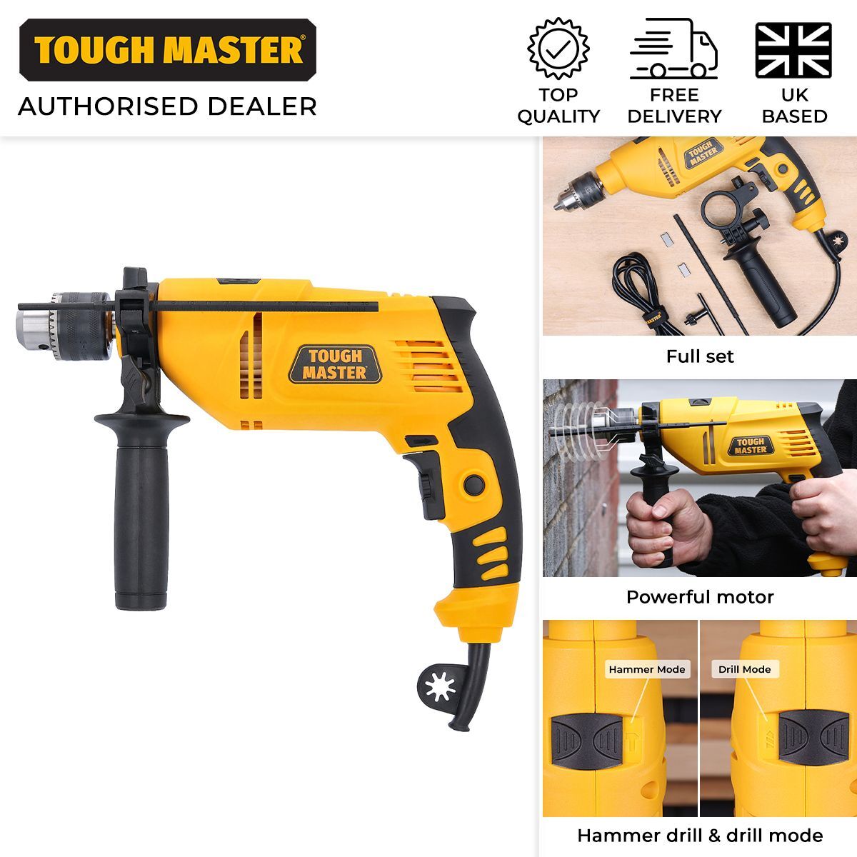 TOUGH MASTER 800W Hammer Drill Corded 