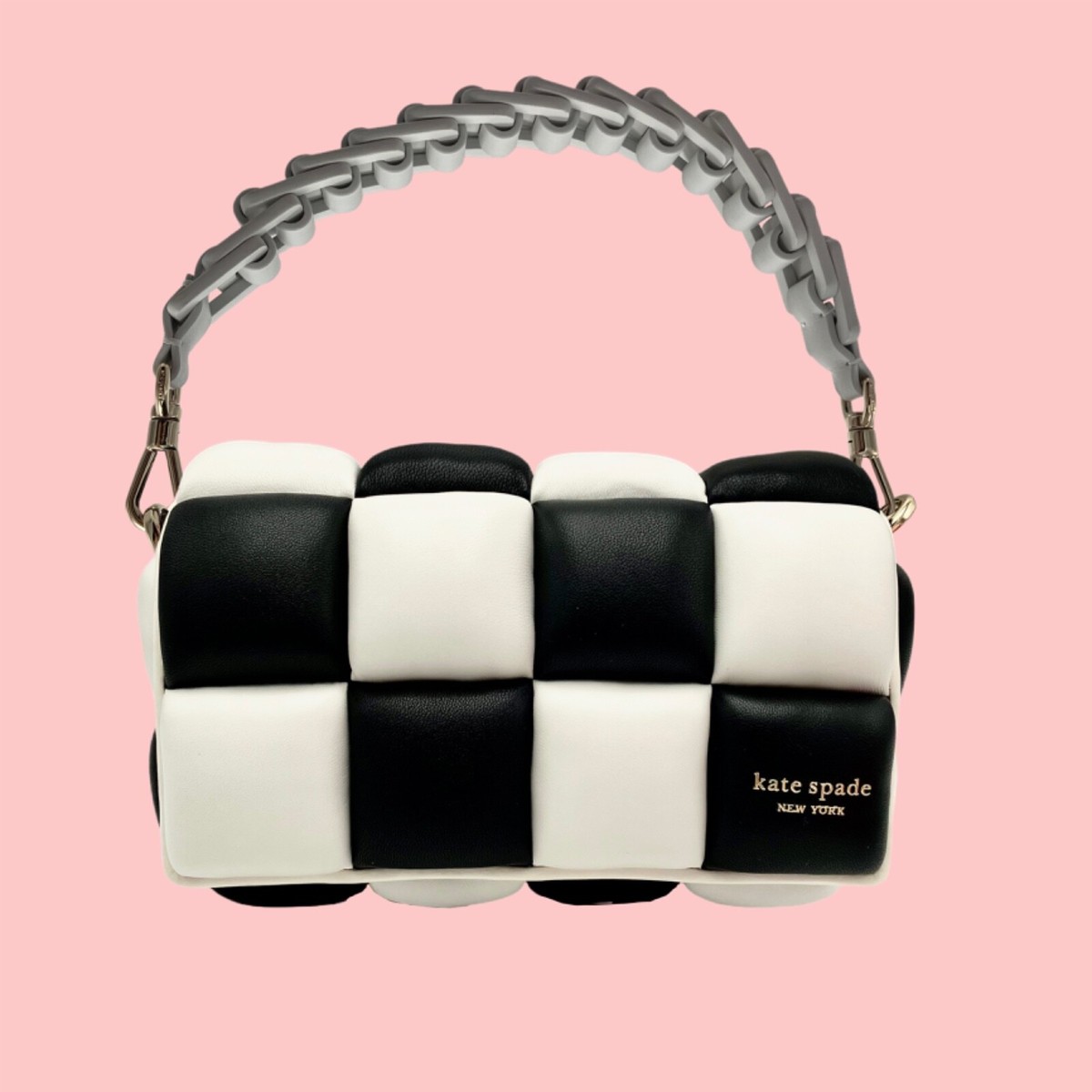KATE SPADE BLACK WHITE BOXXY EAST-WEST CROSSBODY SAMPLE KATE SPADE BLACK WHITE BOXXY EAST-WEST CROSSBODY SAMPLE