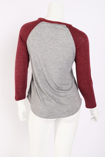 Women's Knot Front Long Sleeve Top T Shirt Casual Basic T Shirt Top XS S M L XL - Picture 3 of 3