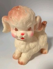 Vintage The Sun Rubber Co Lamb Squeaky Rubber Toy Retro Missing Squeaker