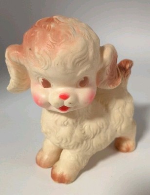 Vintage The Sun Rubber Co Lamb Squeaky Rubber Toy Retro Missing