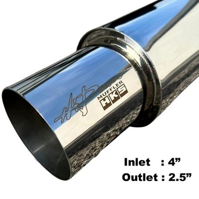 HKS OEM HI-POWER EXHAUST MUFFLER Single Universal Inlet 2.5 Outlet 4.0 Inches