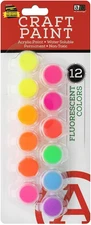 Acrylic Paint Pot Set, Fluorescent Colors, 12Pc – Mini Acrylic Paint Set for Kid