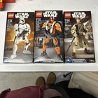 3 NEW LEGO STAR WARS Buildable Storm Trooper 75114, Poe Dameron 75115, Rey 75113