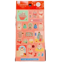 DAISO Christmas Stickers Bear Santa Kawaii Cozy Design Sheet Japan Exclusive