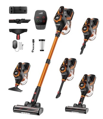 Cordless Vacuum Cleaner for Home, 45Kpa Stick Vacuum, Max 80mins Runtime, 1.5...