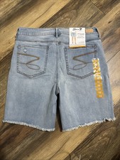 Seven7 NEW 9” Inseam Sunset Bermuda Fray Hem Denim Shorts Size 12