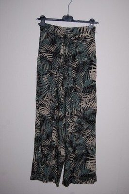 C&A - GR. 38  - Jerseyhose schwarz-grün-beige Wide Leg