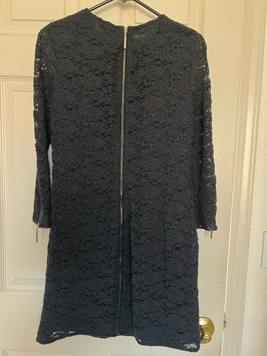 Juicy Couture Black Lace Long Sleeve Back Zip Sheath Dress Women's Size Small - Picture 3 of 18