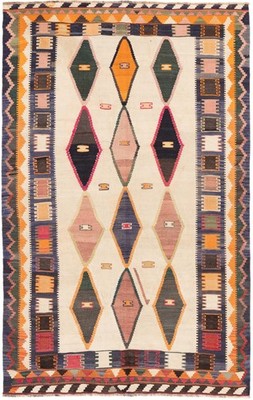 Kelim Kashkouli Teppich 155x250 cm handgewebt Wolle Persien Unikat Neu