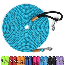 Long Dog Leash Reflective 15FT 30FT 50FT Check Cord Training Lead Padded Hand...