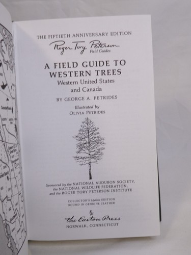Roger Tory Peterson Field Guides Trees Shrubs Forests 50th Anniversary Leather - Foto 6 di 9