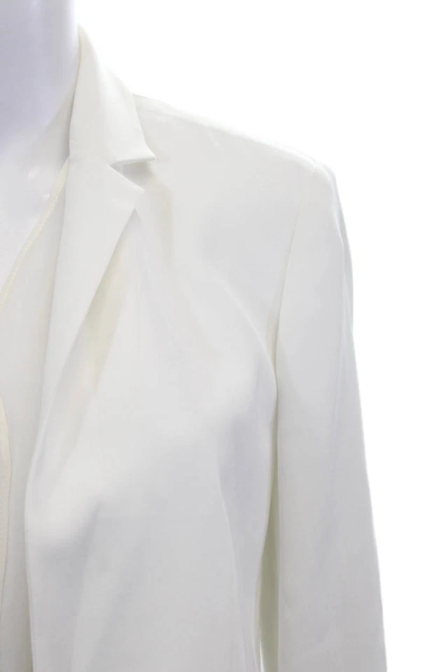 Blazer Elizabeth and James Mujer Texturizado Manga Larga Plisado Blanco Talla 4 Foto 2 de 4