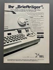 SEL Lorenz Fernschreiber Ihr Briefträger 1972 Vintage Ad Werbung Reklame