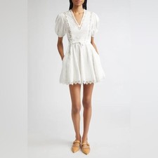 Ulla Johnson Camilla Mesh Detail Cotton Minidress, Size 2, $490