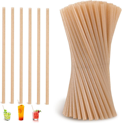 100PCS Biodegradable Sugarcane Straws Compostable for Hot Cold Drinks 7.8 