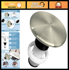 Brushed Nickel Drain Sink Stopper - Push Seal Plug Assembly for Plumbing Repai