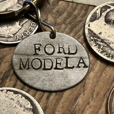 Ford Model A Custom Solid Steel Keyring Fob Ford Model A Custom Solid Steel Keyring Fob