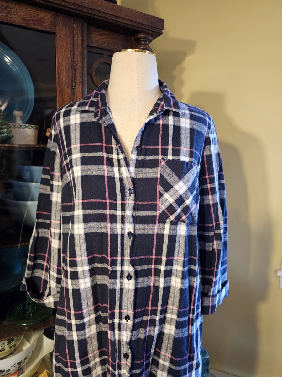Women's Barbour Shirt Dress Plaid Sz 6 EXCELLENT  View 2