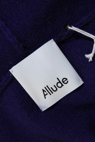 Allude Womens Long Sleeves Hoodie Cardigan Sweater Purple Wool Size Extra Large - Picture 7 of 7
