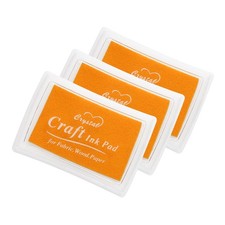 3pcs 1.5 x 2.4" Washable Finger Ink Pad for Rubber Stamps Craft, Dark Yellow