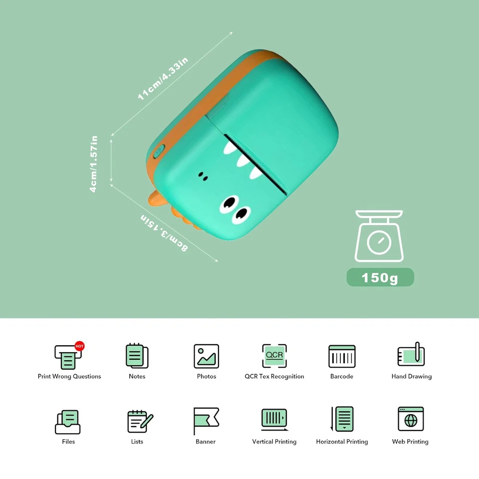 Mini Thermal Printer Portable Bluetooth Pocket Phone Printer with Paper + Labels - Image 3 of 4