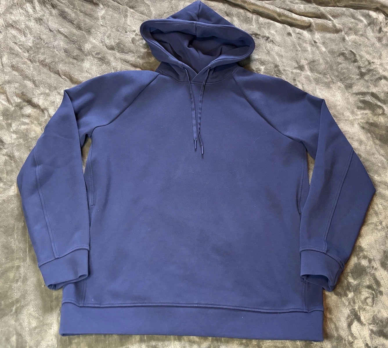 Lululemon Hoodie Sweatshirt Mens Large Blue Pullover Raglan Pocket Athletic Logo