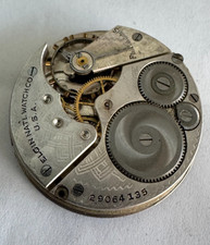 VINTAGE 16 SIZE ELGIN OPENFACE POCKET WATCH MOVEMENT GR. 291 KEEPING TIME