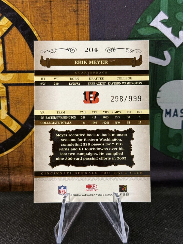 2006 Donruss Threads #261 Erik Meyer Rookie Autograph Auto /999 - Image 2 of 2