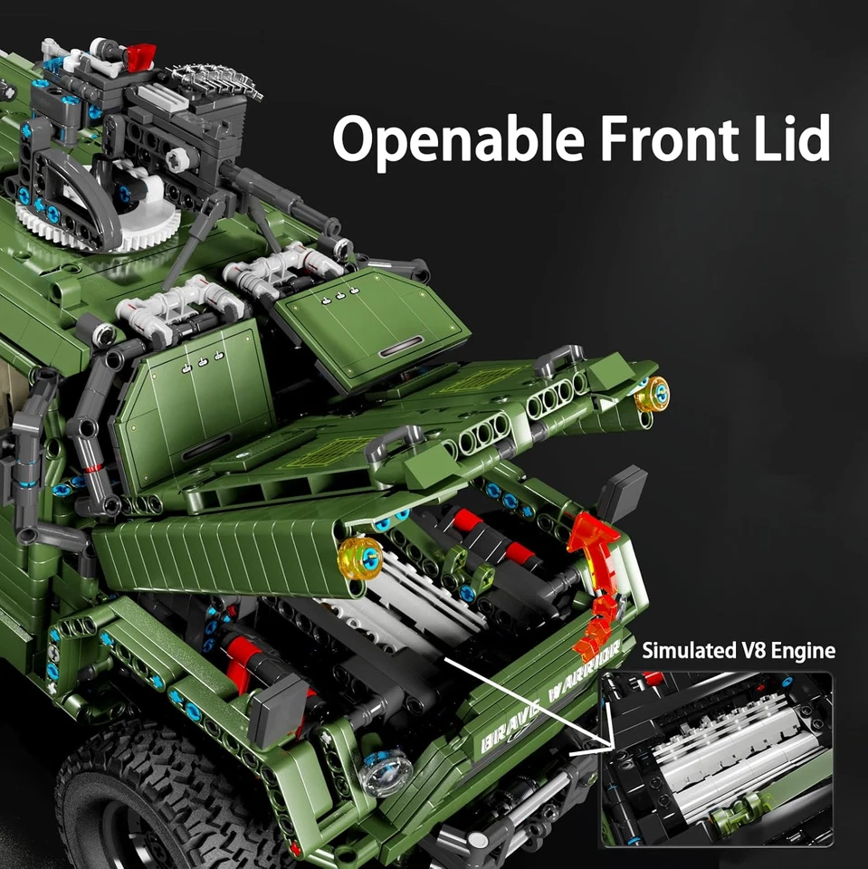 Warrior, Kit per La Costruzione Di Auto Fuoristrada Militare, Scala 1:8, Camion - Immagine 3 di 4