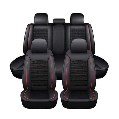 MOMOSUPER2015 For Hyundai Full Set Pu Leather Car Seat Covers Deluxe Red Padded Cushion Cover