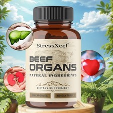 Cápsulas de hígado de res alimentadas con pasto puro 30/60/120 cápsulas 3000 mg multivitamínico natural
