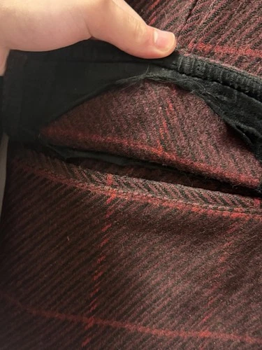 Very rare 1930s red Shadow plaid wool peacoat size L image 6