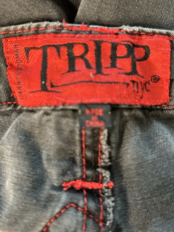 TRIPP NYC Pant Black Red Plaid Stud Punk Rock Goth Skater Grunge Emo Bondage 28” - Image 4 of 4