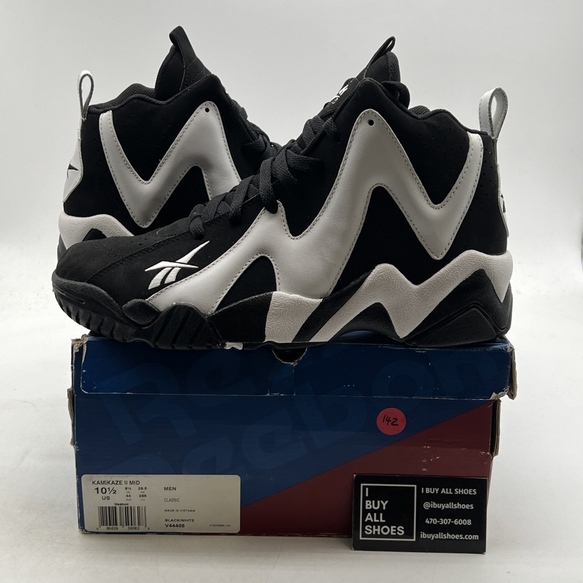 Size 10.5 - Reebok Kamikaze 2 Retro 2013 Black White (V44405) | eBay