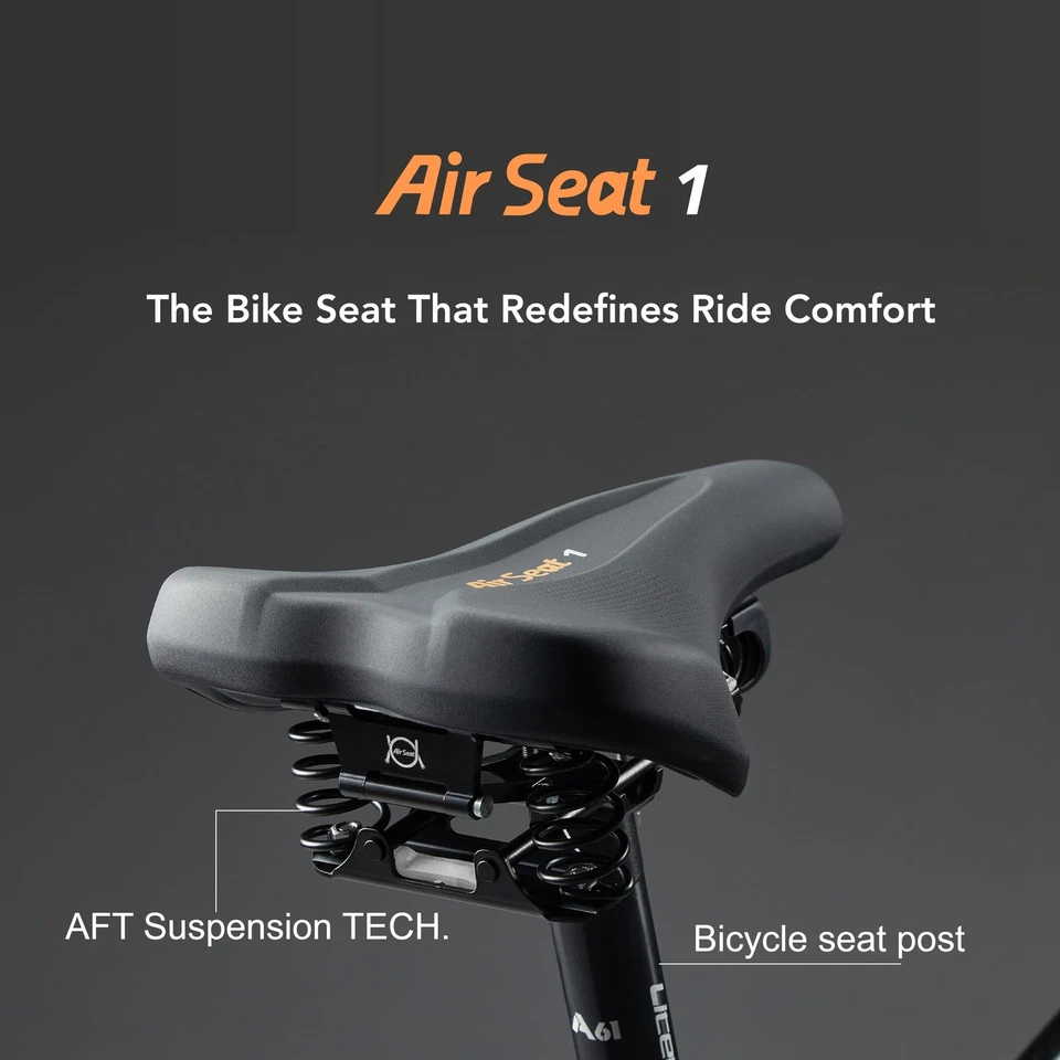 Sillín de suspensión 1─AFT, asiento cómodo para hombre y mujer, cojín de bicicleta para, F... Foto 2 de 4