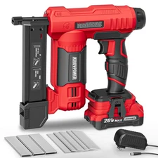 ALLOYPOWER 2 in 1 Cordless Brad Nailer/Electric Stapler with 2.0Ah Battery an...