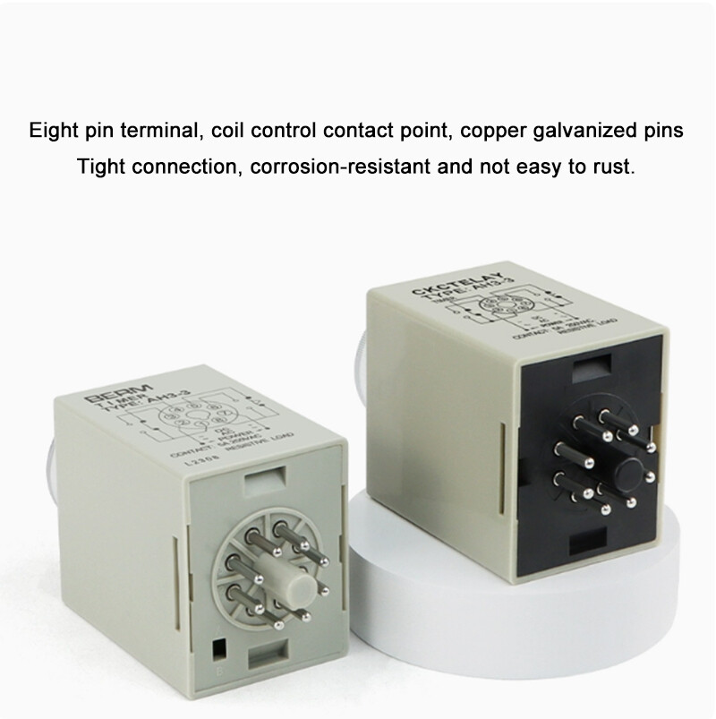AH3-2 Power On Delay Time Relay 220V/24V/12V/110V/380V AC/DC 1S/5S/10S/5M/60M 
