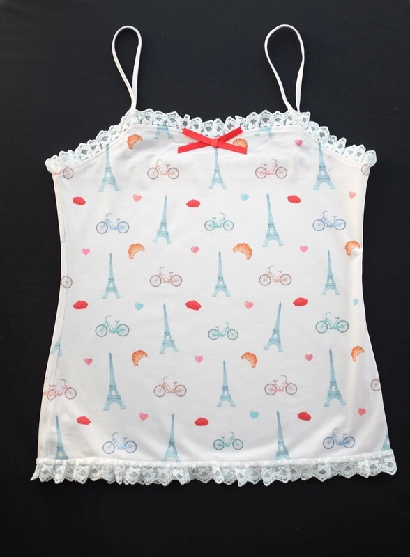 BNWT Paris Eiffel Tower Print Pink Vest Top Size 12 14 Kawaii Sweet ...