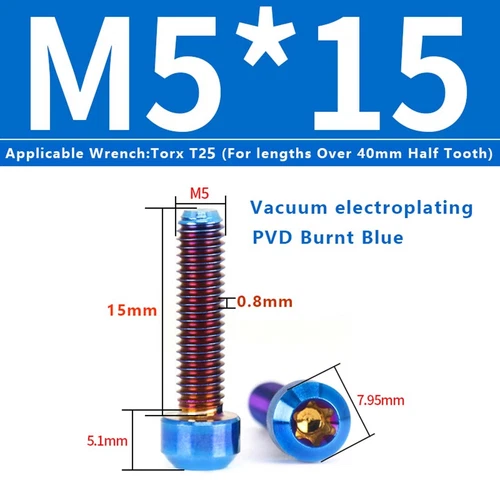 M4M5M6M8M10 Titanium Bolts Taper Cone Socket Head Motorcycle Modification Screws - Picture 59 of 205