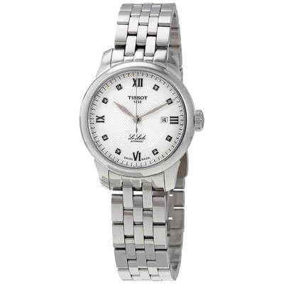 Montre femme Tissot Le Locle automatique cadran argenté diamant