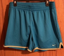 Men's Nike Dri Fit Teal/Yellow Running Shorts Adult Size L