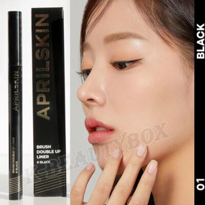APRILSKIN Brush Double Up Liner Eyeliner #Black Waterproof and Oil-proof