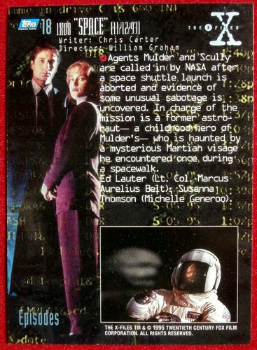 X-FILES - SEASON ONE - Card #18 - SPACE - Topps - 1996 - Picture 2 of 2