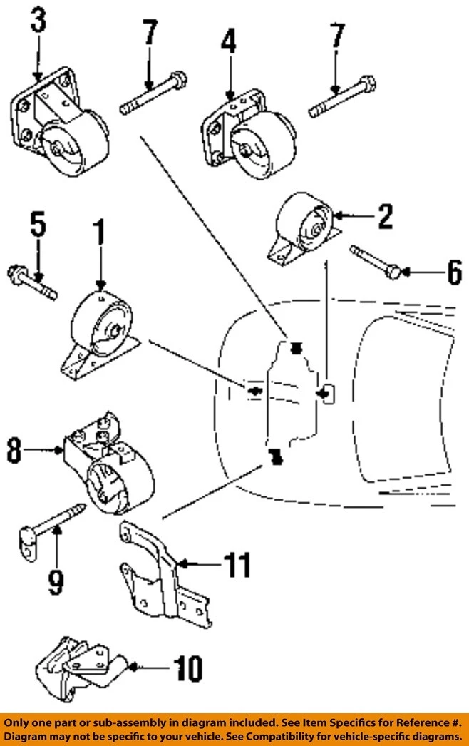 CHRYSLER OEM Engine-Engine Motor Mount-Motor Mount MB844840 | eBay